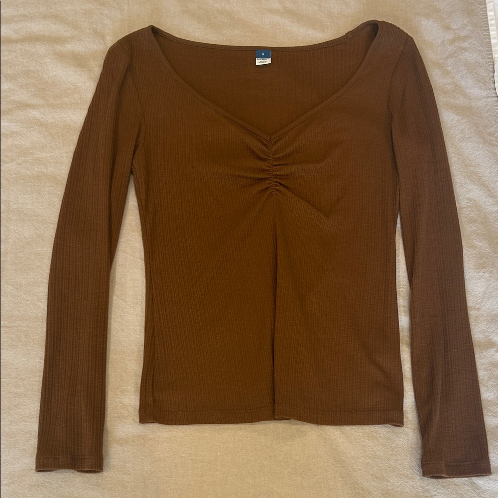 Old Navy Brown Long Sleeve Blouse